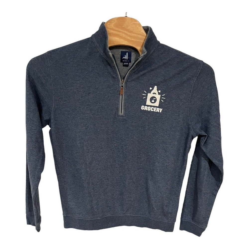 Johnnie O Sweater 1/4 Zip M  Blue Performance Activewear‎ Golf long Sleeve Logo